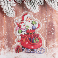 Наклейка на стекло Дед Мороз на санях 15*20 см