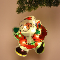 Фигура светодиодная Дед Мороз с подарком 18*21 см (батарейки 3 ААА), 1 режим