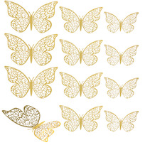 Набор наклеек Волшебные бабочки 12 шт, золото