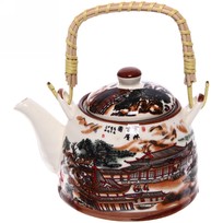 Чайник заварочный керамический 400мл с ситом Китайская деревня