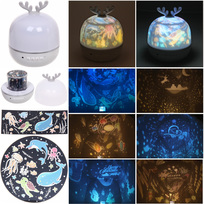 Диско-шар Fantasy - Оленёнок (в комплекте 6 картинок) 13*14 см, 5 реж, батарейки 4хАAА, USB, RGB (220V)