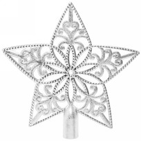 Звезда на ёлку 18,5 см Ажур серебро